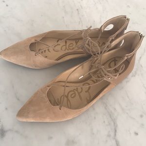 Sam Edelman Rosie Pointed-Toe Lace Up Flat